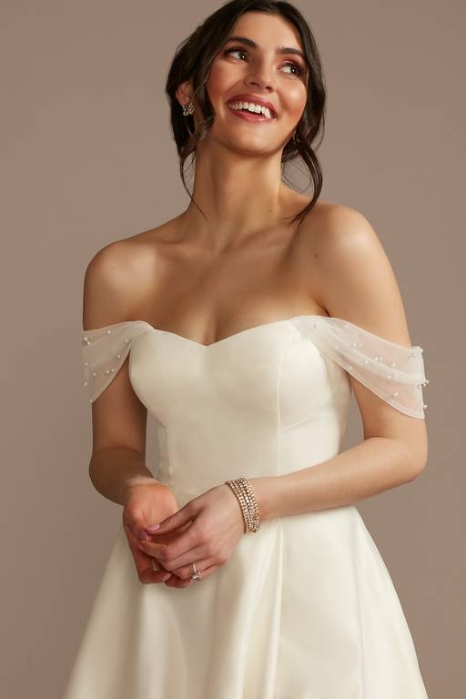tulle sleeves for wedding dress Mila Sheer these wedding dress sleeves deliver on both form and function for the Boho bride. Boho Off-Shoulder Tulle Ball Gown