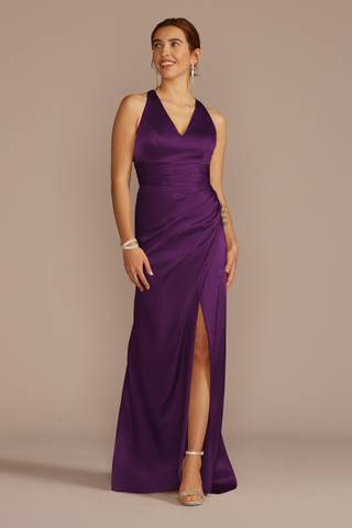 long dark purple bridesmaid dresses Purple Bridesmaid Dresses