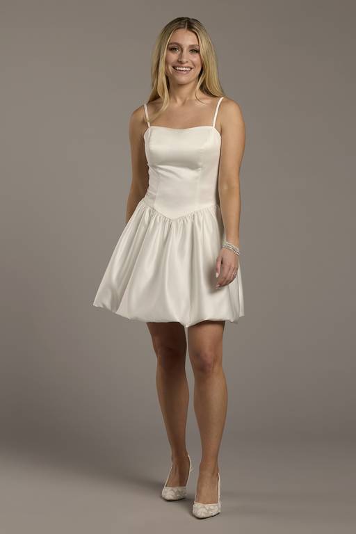 bubble skirt bridesmaid dresses Satin Bubble Skirt Mini Dress