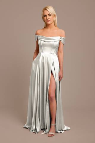 silver shimmer bridesmaid dress Silver Sequin V-Neck Silver Sequin bridesmaid dresses - Floor Length for Spring/Summer Garden, Countryside, Wedding Guests