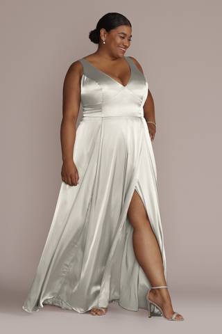 david bridal silver dresses DAVIDS BRIDAL silver all over sequin draped open back mini dress