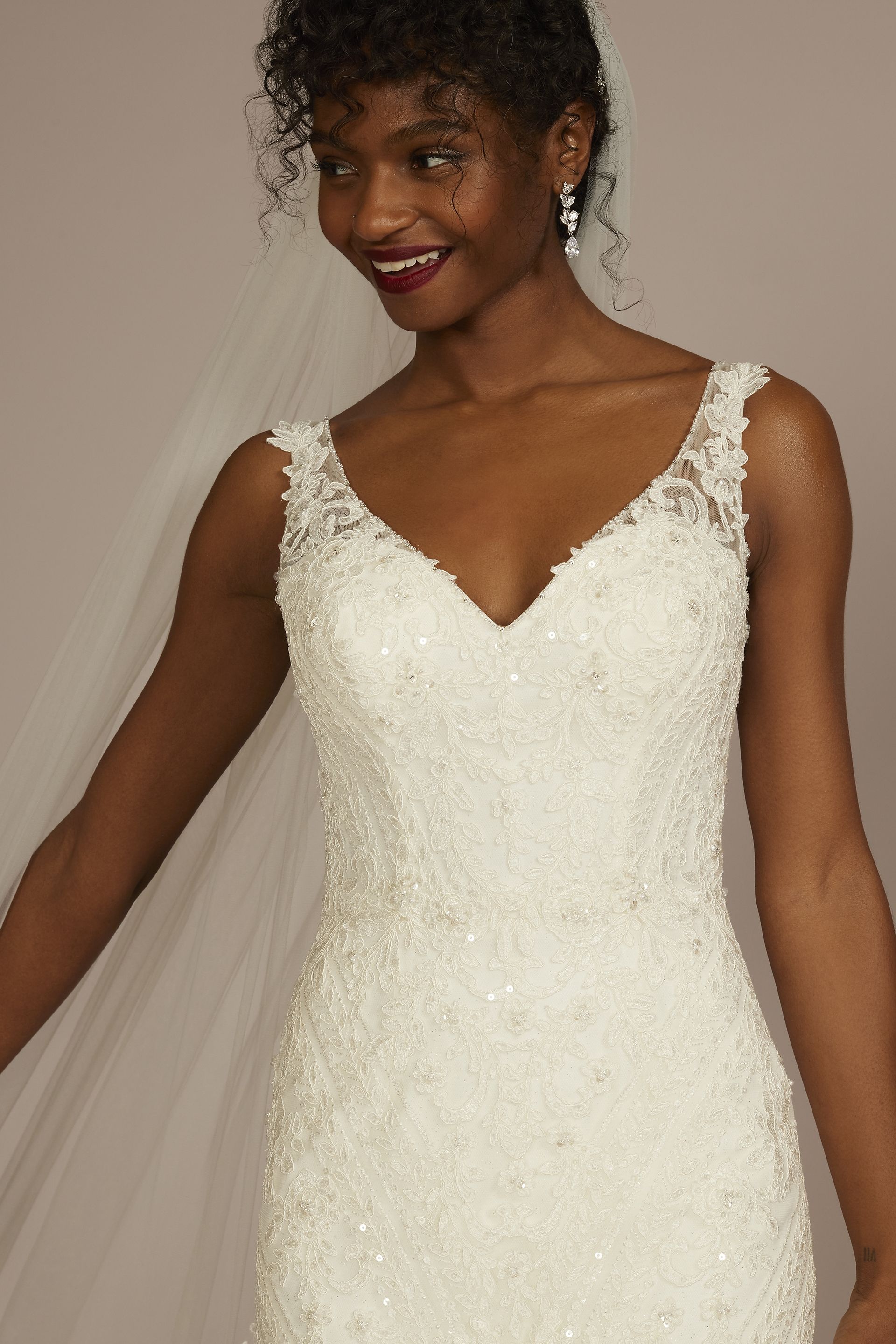 As Is Multi-Lace Tank V-Neck Mermaid Wedding Dress | David's Bridal