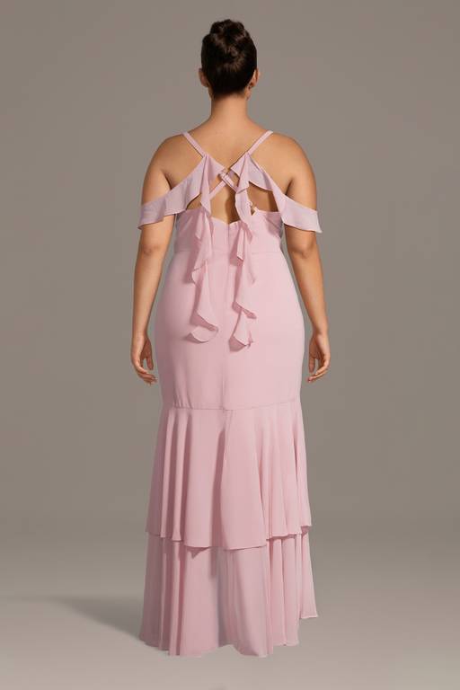ruffle hem chiffon dress Cream Floral Chiffon Ruffle Hem Dress  PinkBlush