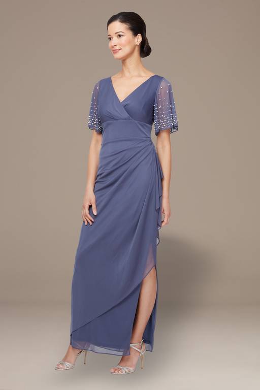 fitted waist dress with sleeves Fit and flare lace wedding dress with basque waist and long sleeves