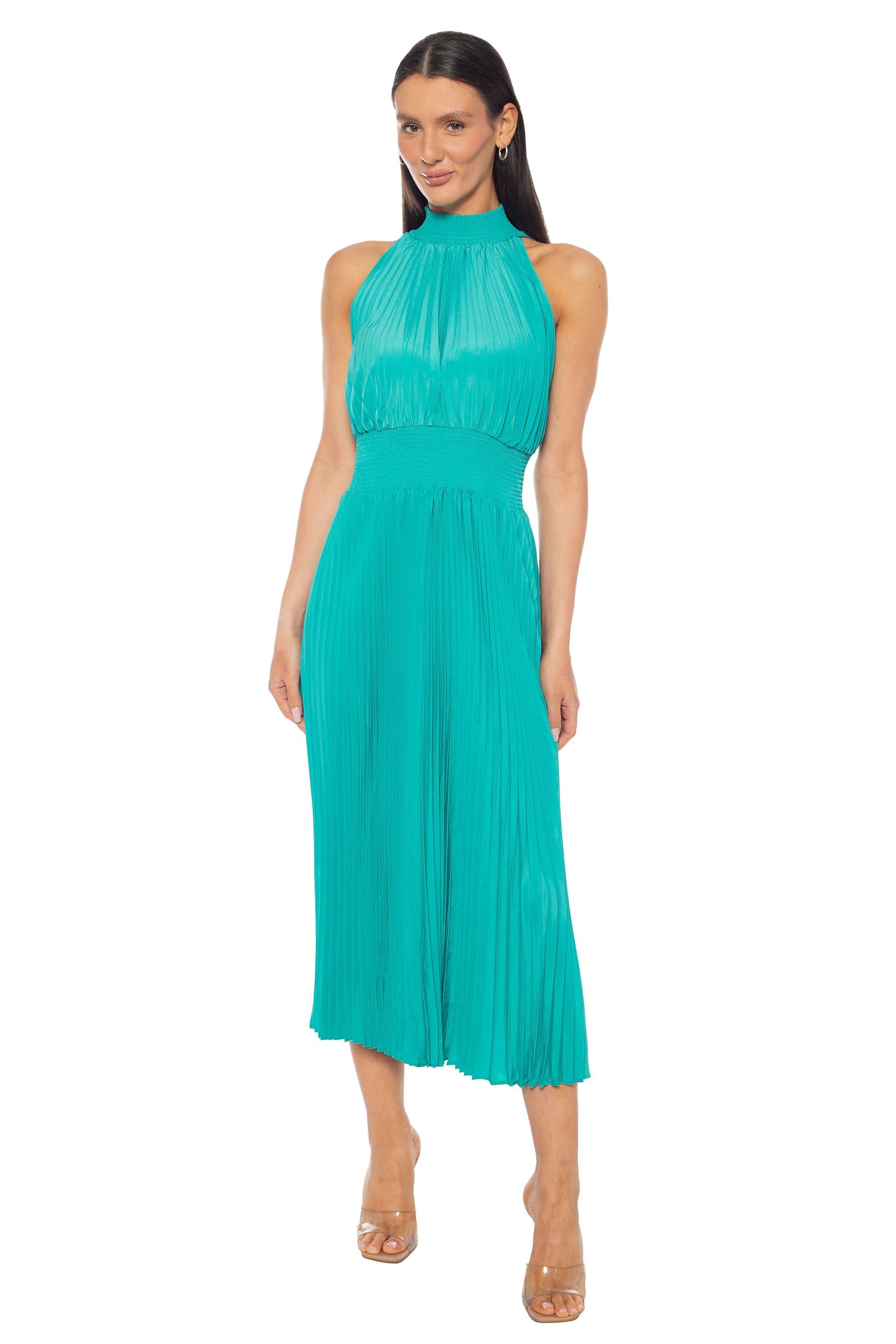 Pleated Dress with Long Sleeve