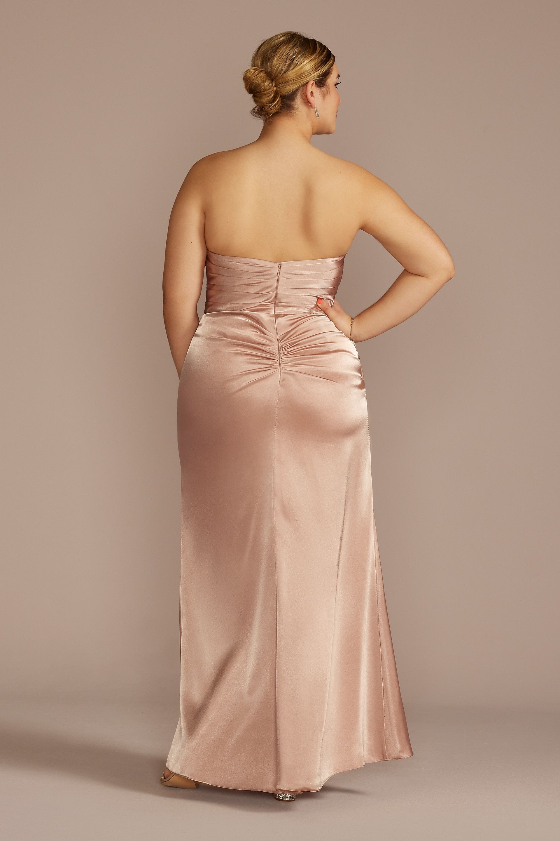 charmeuse bridesmaid dress david's bridal Flutter Sleeve V-Neck Charmeuse Bridesmaid Dress