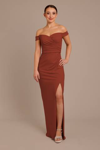 silk crepe bridesmaid dresses Royal Blue Bridesmaid Dress Short Sleeves 2026 Long V-neck