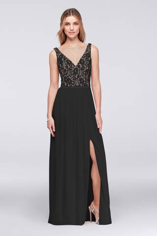 david's bridal lace top bridesmaid dress Guava pink one shoulder lace top bridesmaid dress