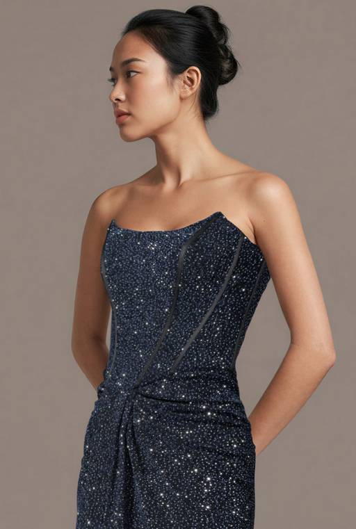 double knit sheath dress Hera Sheath Bubble Sleeved Double Knit Floor Length Dress