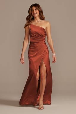 charmeuse draped strappy bridesmaid dress Charmeuse Draped Strappy Bridesmaid Dress