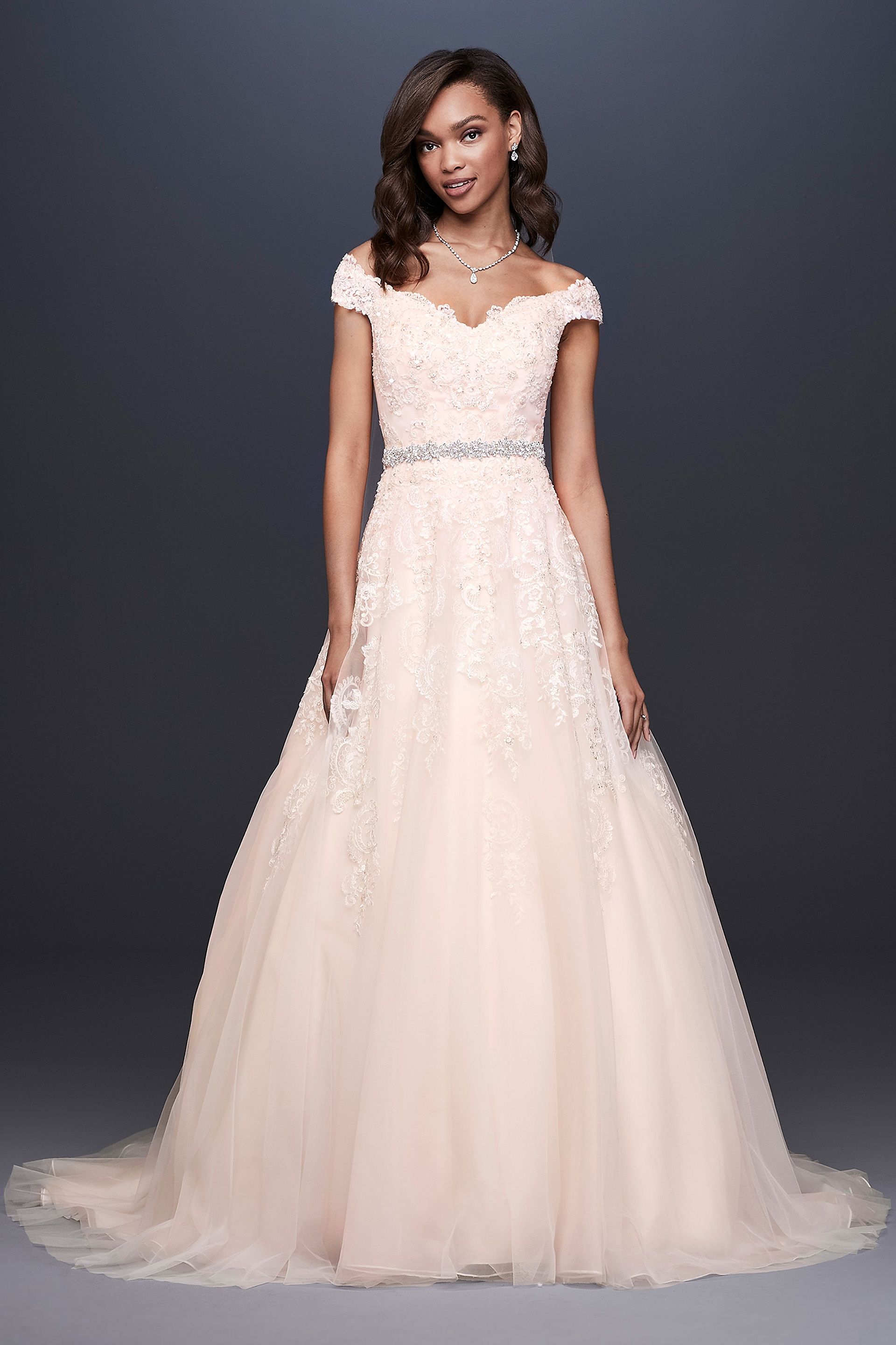 Picture of Off-the-Shoulder Applique Petite Wedding Dress