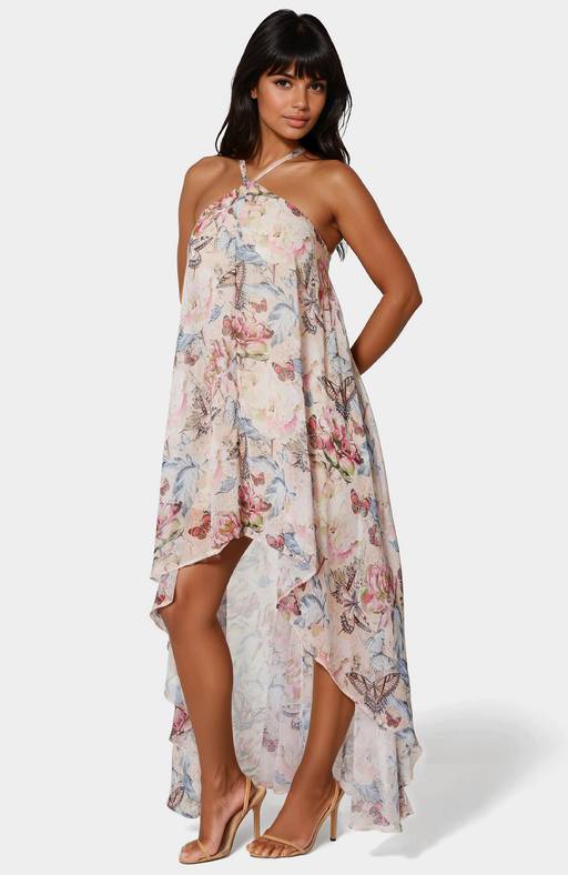 high low halter dress High Low Halter Neck Stain Wholesale Bridesmaid Dresses