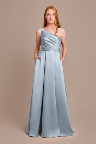bluish grey bridesmaid dresses blue grey bridesmaid dresses Elegant Grey Blue A-Line Bridesmaid Dress with Flutter Sleeve