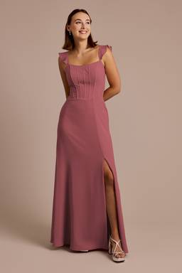 jr bridesmaid dress velvet Azazie Solange Junior