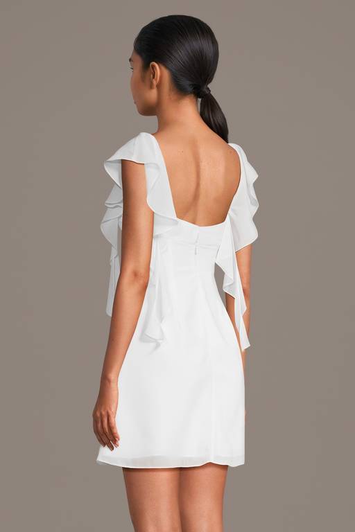 ruffle neck flutter sleeve a line dress Sail to Sable Stone BLUE V-Neck Flutter Sleeve Maxi Dress with Ric-Rac BLUE Stone / XXL / F25124