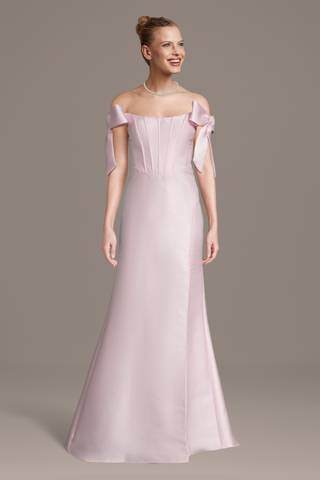 burgundy shiny dress A-line V-neck Beaded Bodice Satin Long Prom Dresses APD2887 Champagne Rose Stretch Satin Bridesmaid Select Pant Waist Size:31 Bust (CM/Inch) A-Line Bridesmaid Dress V