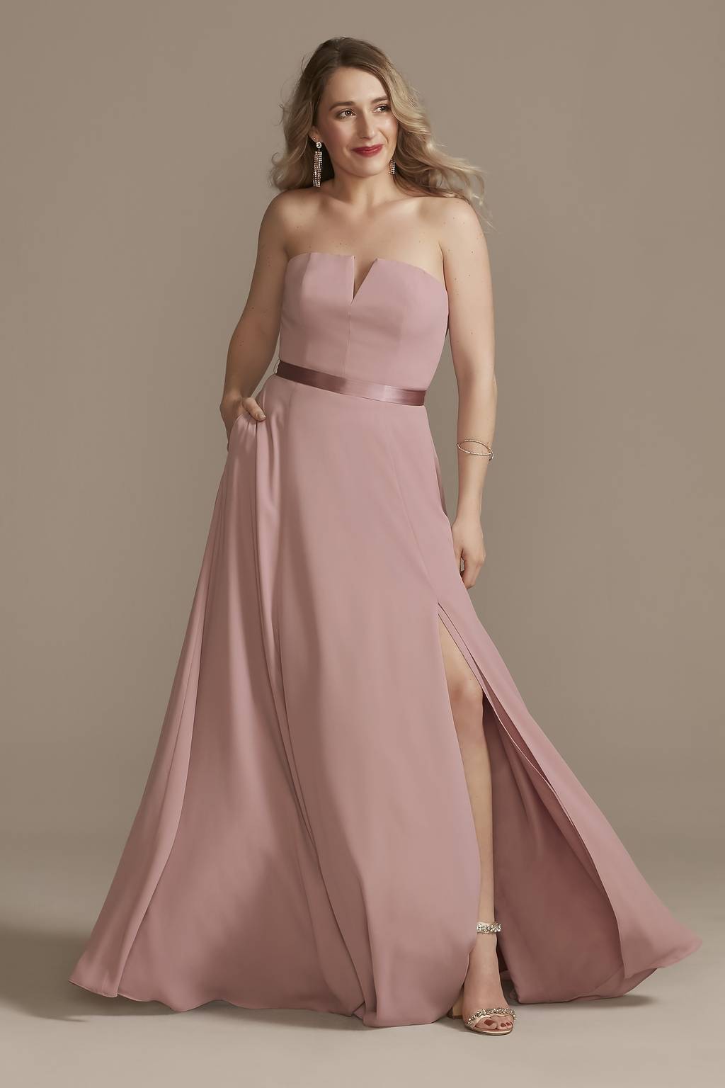 corset back bridesmaid dress Womens Pink Chiffon V-Neck Bridesmaid Formal Dress Corset Back Size S NWOT