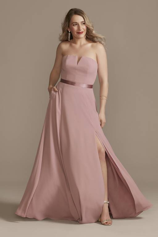 georgette over charmeuse blouson bridesmaid dress Satin Charmeuse Bridesmaid Dresses