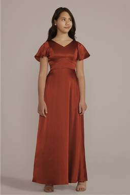 david's bridal flutter sleeve full skirt bridesmaid dress Flutter Sleeve Full Skirt Bridesmaid Dress