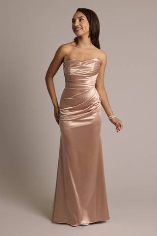 beige gold bridesmaid dresses Gold Bridesmaid Dress,Bridesmaid Dress with Slit,Full Length Bridesmaid Dress,BD00087, US24W / Royal Blue