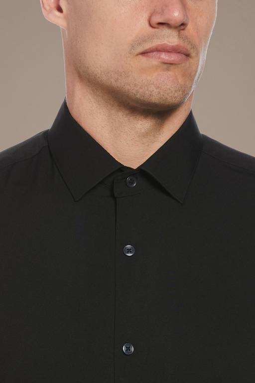 fitted black dress shirt mens Black Dress Shirt Tailored Fit for Modern Elegance L