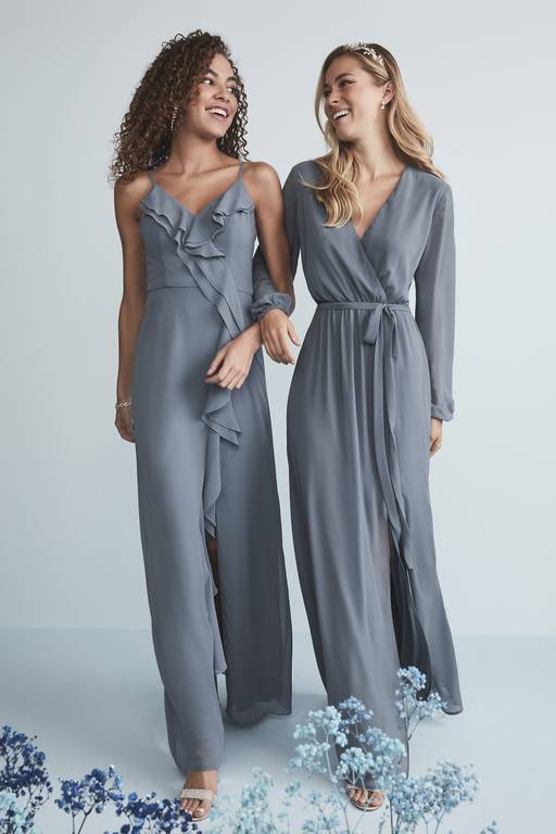 long sleeve chiffon faux wrap dress Amazon.com: Monkidoll Women's V-Neck Bridesmaid Dresses Long Sleeve Chiffon  Faux-Wrap Formal Dress with Slit Burgundy : Clothing, Shoes & Jewelry
