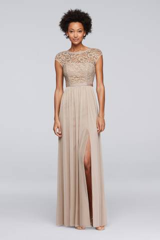 tan lace bridesmaid dresses Lulus Lace Formal Maxi Dress Womens Size 1X Tan Ivory Bridesmaid Wedding  NWT