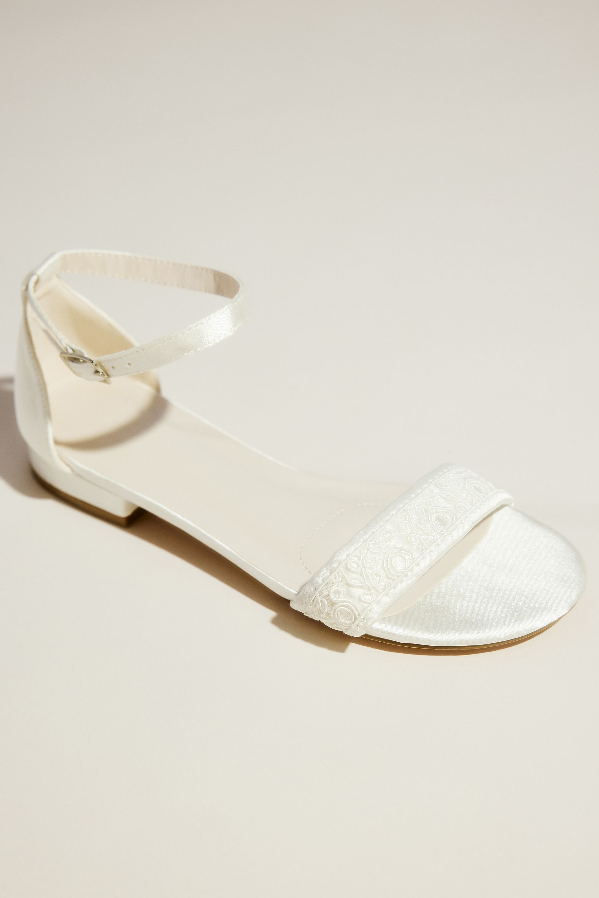 Lace Strap Flat Sandals | David's Bridal