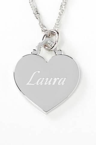 View Personalization Mall Just For Her Personalized Heart Pendant in all available color and sizes Picture of Just For Her Personalized Heart Pendant