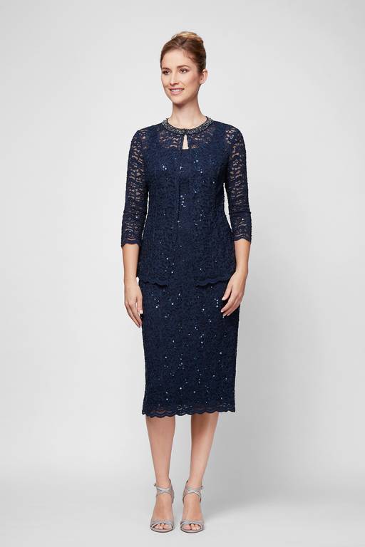 navy blue lace shift dress Aqua Mock Neck Lace Shift Dress - Exclusive - Navy