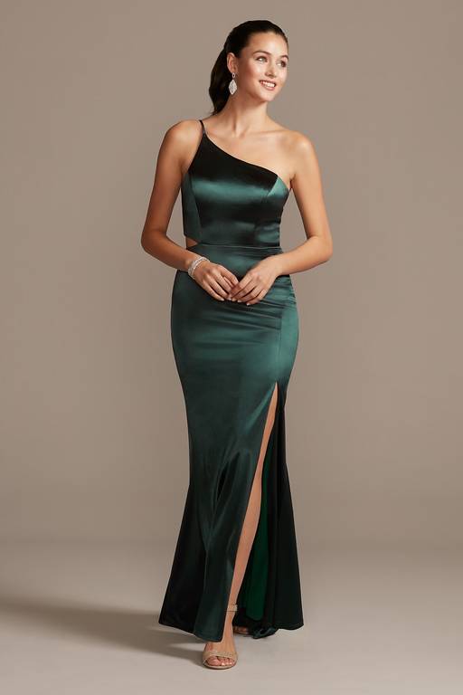spaghetti strap one shoulder dress Modern Spaghetti Straps Long Mermaid Tulle Maxi Party Dress with Leg Slit Rosymae