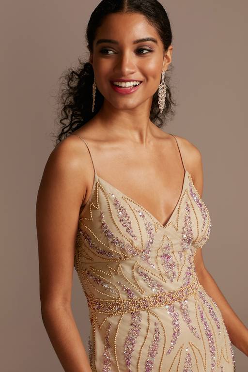beaded overlay dress Lady Black Tie - Belize Gown - Beaded Overlay Mermaid Dress