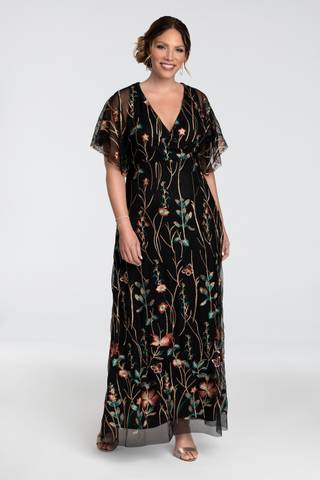 Picture of Embroidered Elegance Plus Size Floral Evening Gown