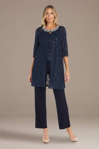 Picture of Lace Pantsuit with Jeweled Neckline