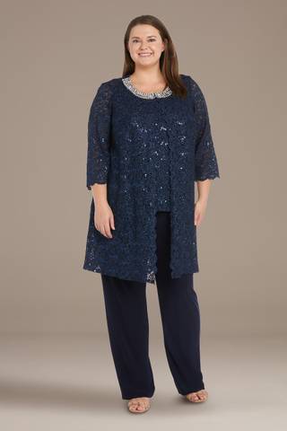 Picture of Lace Pantsuit with Jeweled Neckline