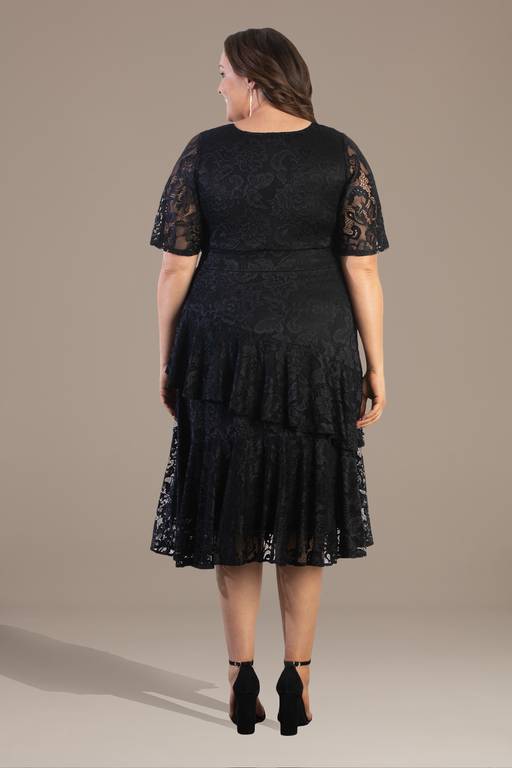 plus size midi dress with sleeves Shop A-line Long Elastic Band Chiffon Wedding Guest Stretch dress Round neckline Long sleeves Knot detail No closure 95% polyester 5% spandex Hand wash cold Model is wearing a 1X Plus Size Short Sleeve Tiered