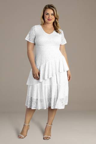 Picture of Harmony Tiered Lace Plus Size Short Wedding Dress