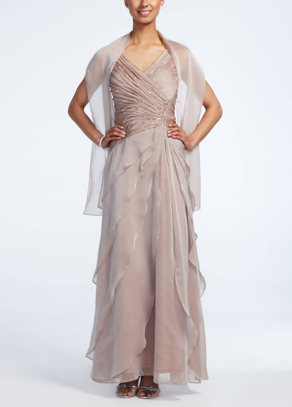 layered chiffon dresses Pink Layered Chiffon Dress With Bow
