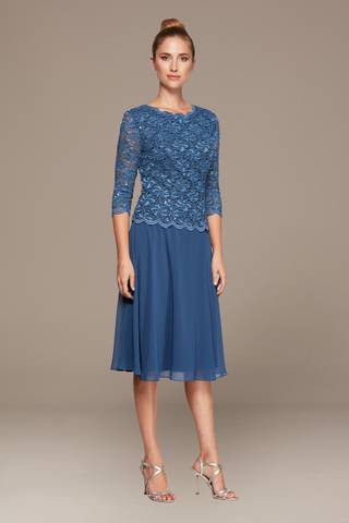 alex evenings tea length dresses Tea Length David's Bridal Alex Evenings DB Studio Floral Applique Tea-Length Dress In Soft White/Sand Size: David's Bridal