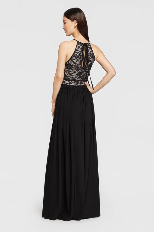 black lace keyhole back dress Alyce Paris 27871 - Long Lace Sheath Dress