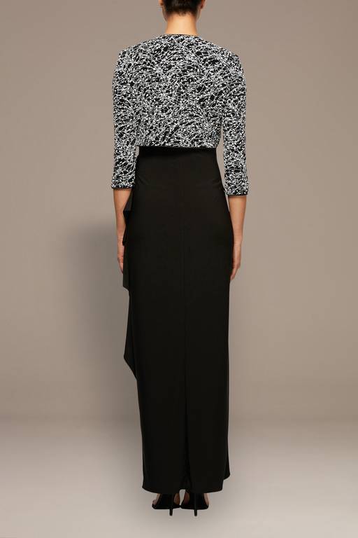 empire waist dress with jacket Alex Evenings Empire Waist Dress with Soutache Lace Bodice & Jacket Ice Sage / 12