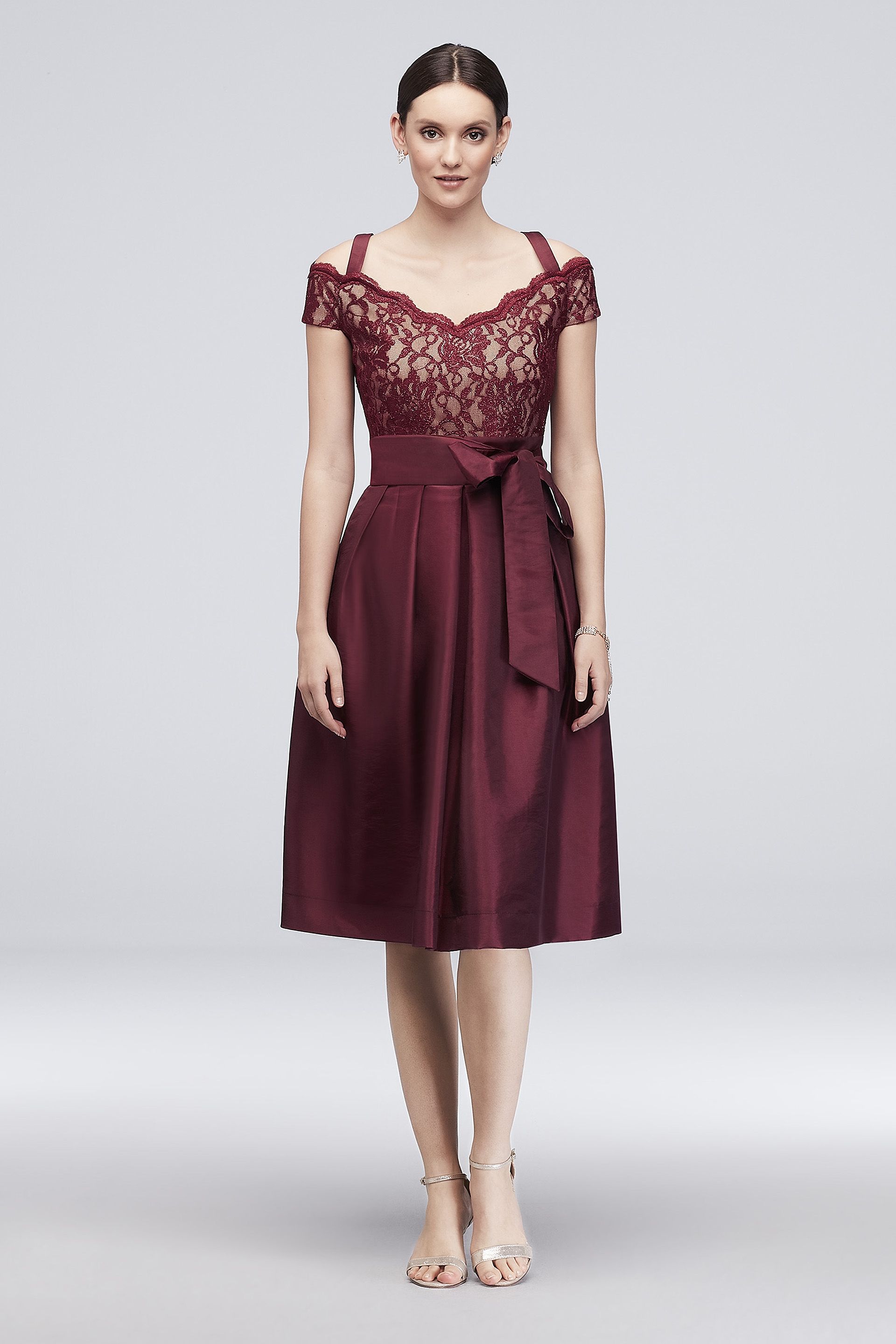 Picture of Off-the-Shoulder Short Taffeta A-Line Dress