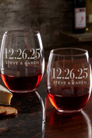 View Personalization Mall Personalized Stemless Wine Glass in all available color and sizes Picture of Personalized Stemless Wine Glass