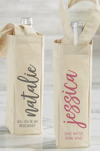 Picture of Scripty Style Personalized Wine Tote Bag