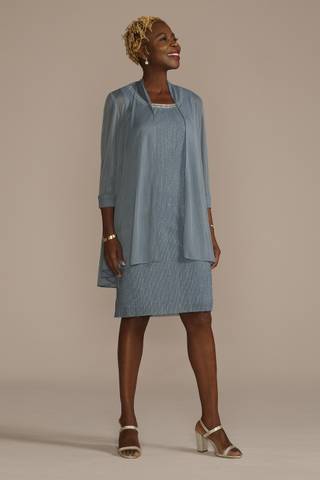 Picture of Embellished Scoop Neck Short Jacket Sheath Dress