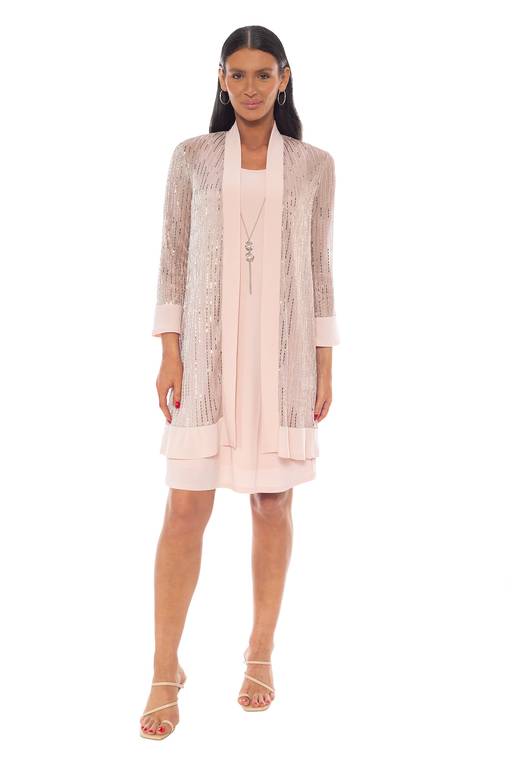 jacket sequin dress Sequin Trim Black Dress & Jacket