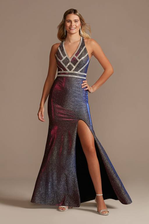 metallic iridescent prom dress Jovani 43059 Long Beaded Sequin Formal Prom Dress  The Dress Outlet