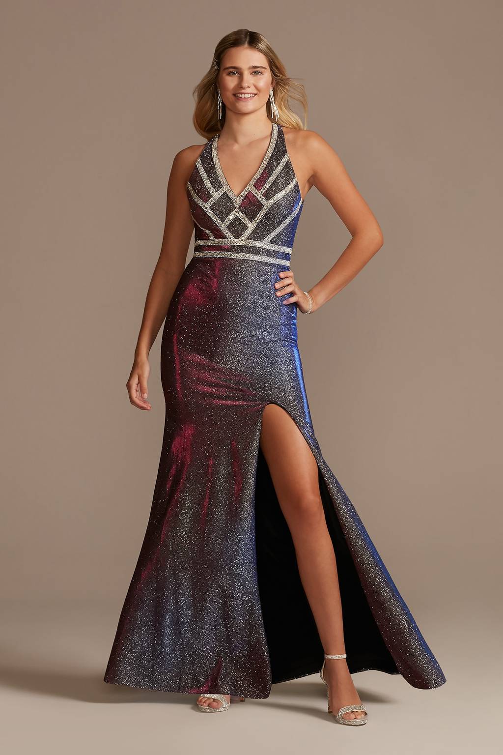 vanda formal iridescent metallic dress Vanda Formal Iridescent Metallic Dress