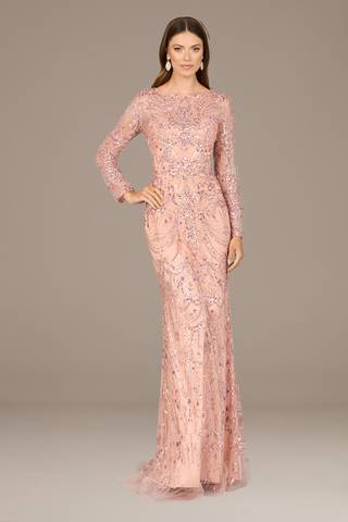 Picture of Lara High Neck Long Sleeve Embroidered Dress