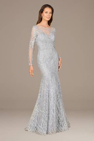 Picture of Lara Illusion Long Sleeve Mermaid Dress